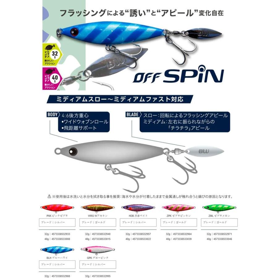バディーワークス オフスピン 40g 68mm #BLH ブルーハワイ