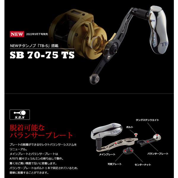 リブレ SB 70-75 TS ハンドルノブ ABU ダイワ(シマノM8) 左巻き用 88.0
