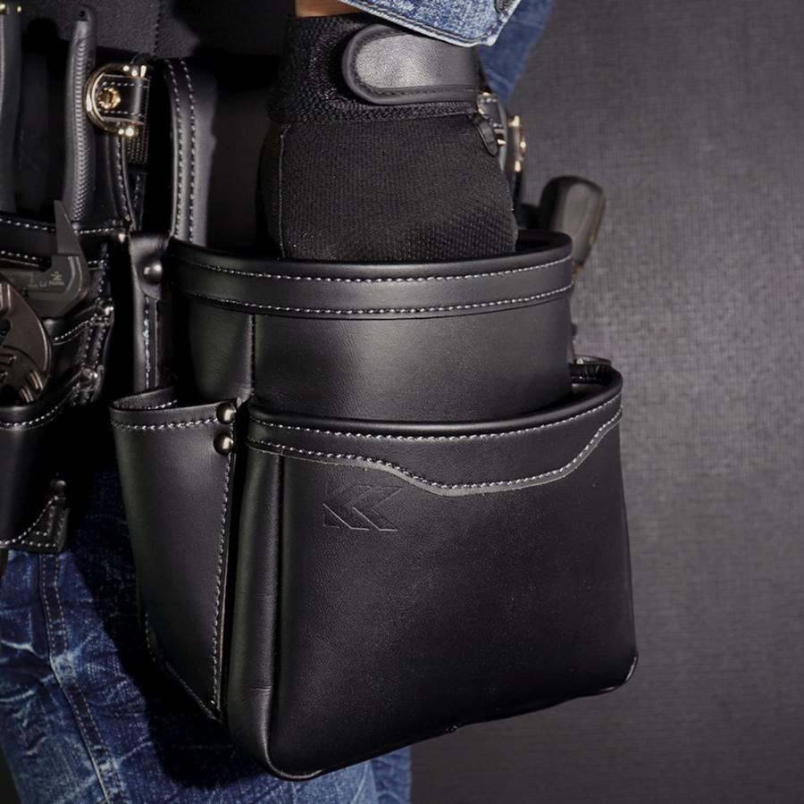 KUROKIN フジ矢 フジヤ 腰袋2段 黒金 AB-22BG Light PU Leather KUROKIN フジ矢 フジヤ 腰袋2段 黒金 AB-22BG Light PU Leather