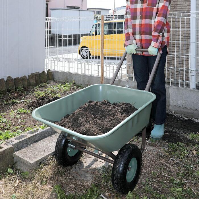 ガーデン2輪車 ノーパンクタイヤ 容量40L 積載80kg 重量9kg パンク