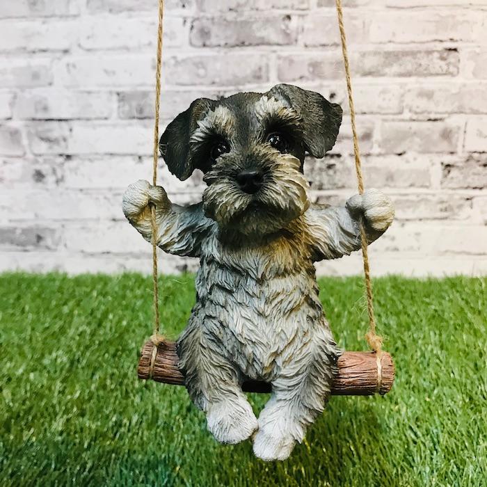ブランコシュナウザー 犬 イヌ かわいい置物 おしゃれなアニマル