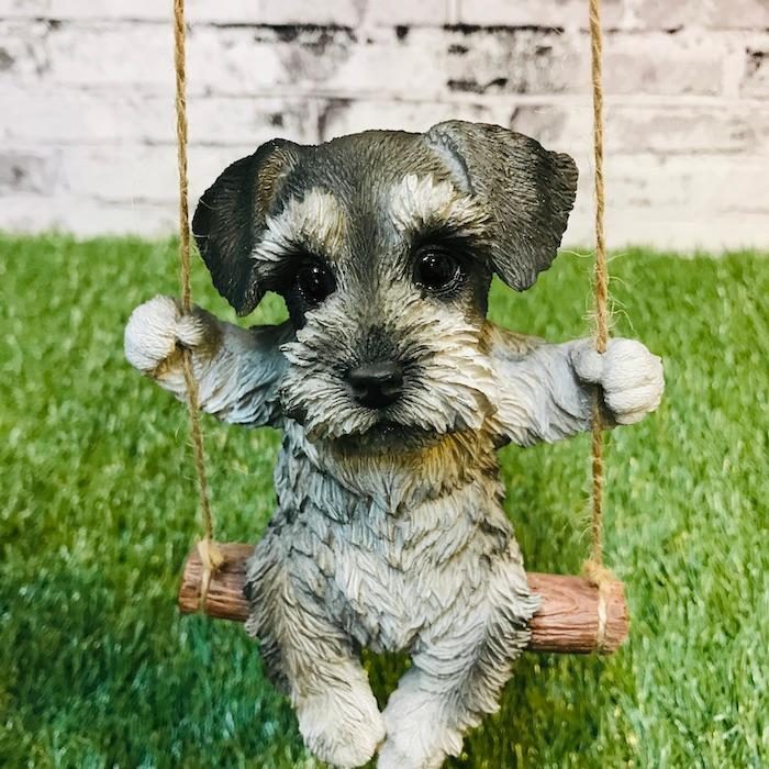 ブランコシュナウザー 犬 イヌ かわいい置物 おしゃれなアニマル