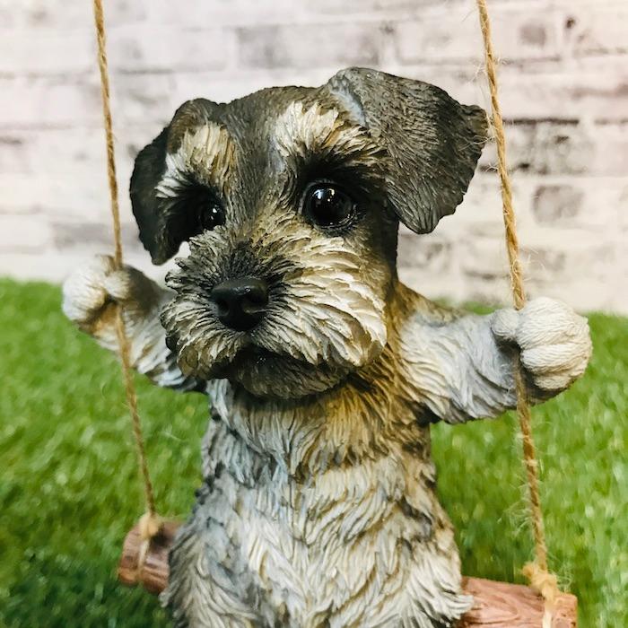 ブランコシュナウザー 犬 イヌ かわいい置物 おしゃれなアニマル