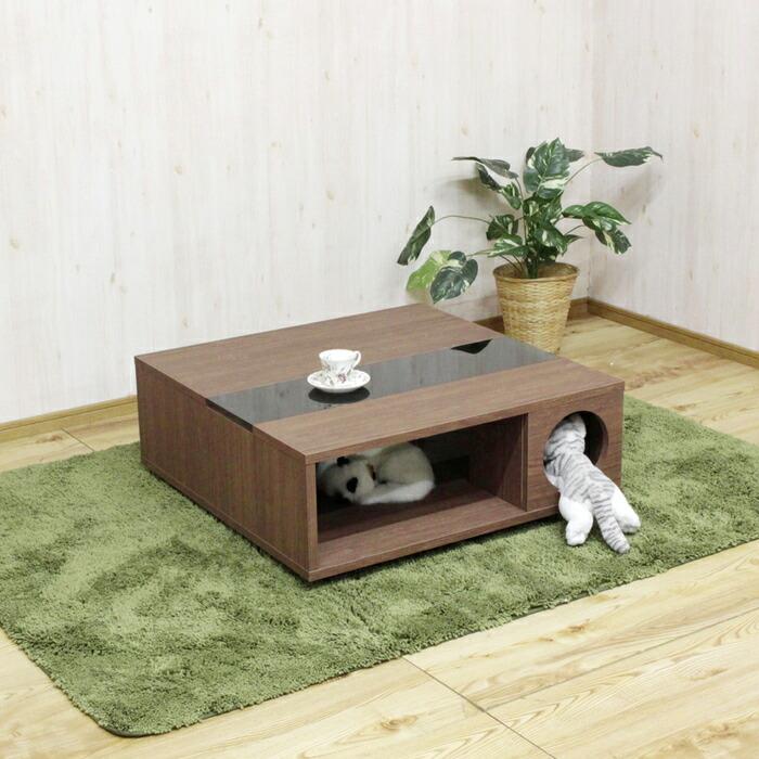 センターテーブルキャット ワンちゃん・ネコちゃんの秘密基地 引出し付き 犬 猫 国産品 |  | 14