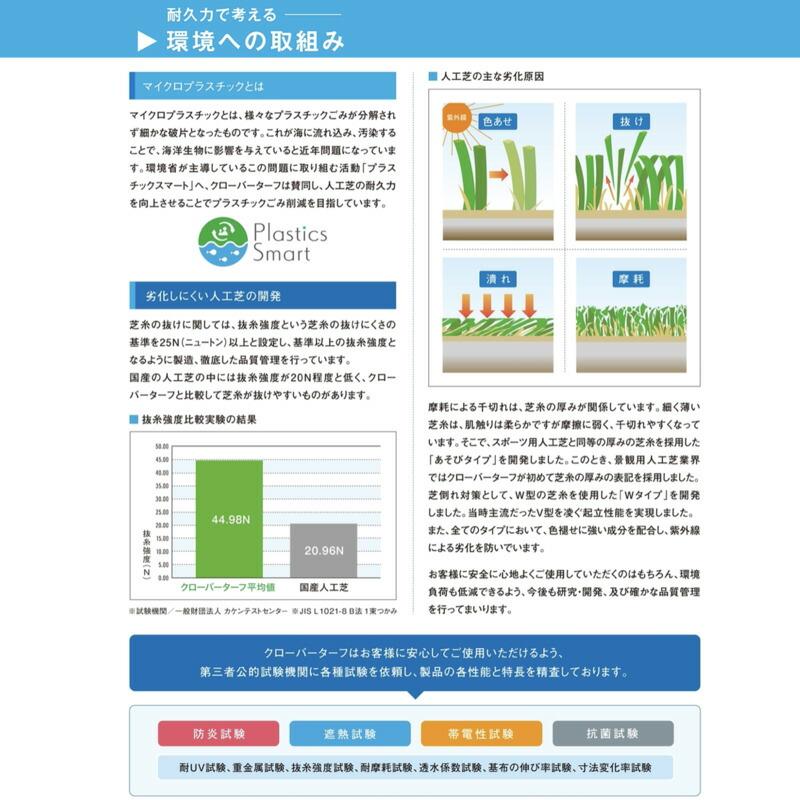 リアル人工芝 クローバーターフ レギュラータイプ 幅1m×長さ10m 芝丈30mm  人工芝ロール 庭 ベランダ テラス |  | 09