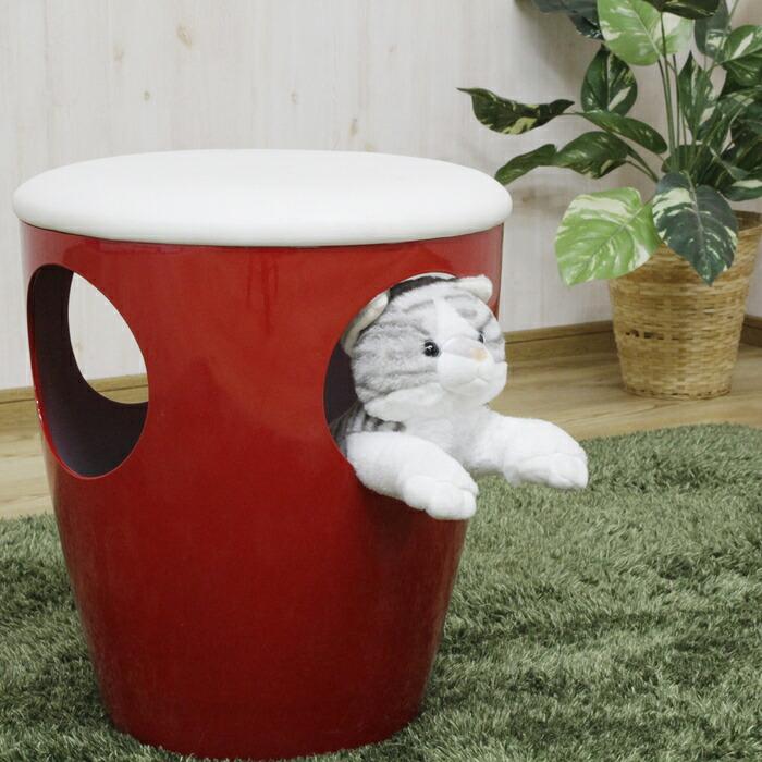 猫用 ねこスツール ネコちゃんの秘密基地 椅子 耐荷重80kg |  | 06