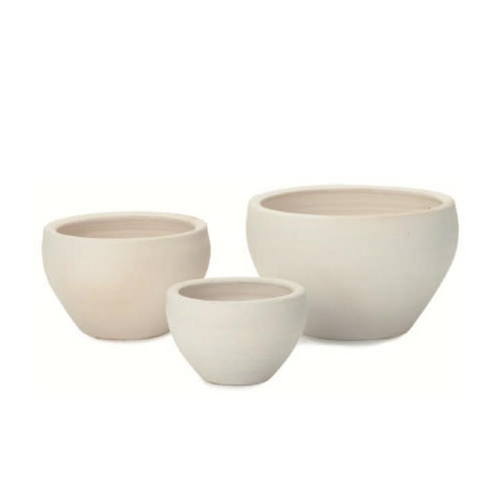 テラコッタ植木鉢 3鉢セット 10号 8号 6号 底穴あり イーシリーズ E-26W 白土焼付 es-e26w3se おしゃれ 素焼き鉢 大型 屋外 |  | 07