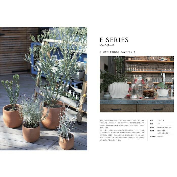 テラコッタ植木鉢 3鉢セット 10号 8号 6号 底穴あり イーシリーズ E-28W 白土焼付 es-e28w3se おしゃれ 素焼き鉢 大型 屋外 |  | 02