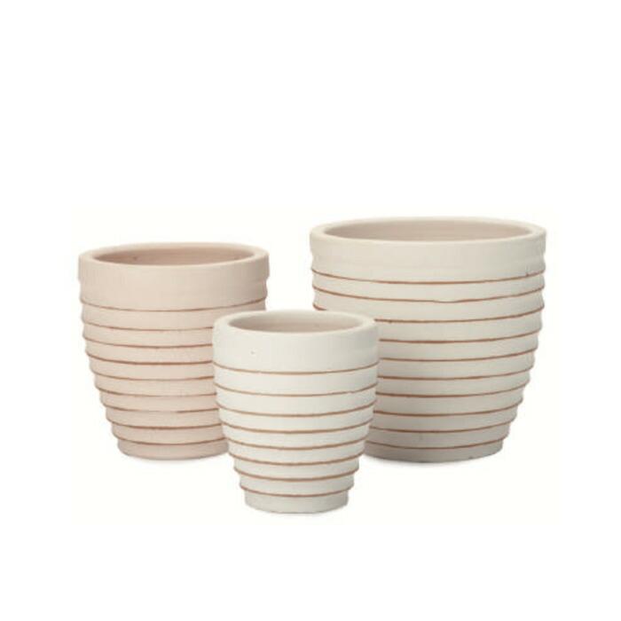 テラコッタ植木鉢 3鉢セット 10号 8号 6号 底穴あり イーシリーズ E-28W 白土焼付 es-e28w3se おしゃれ 素焼き鉢 大型 屋外 |  | 06