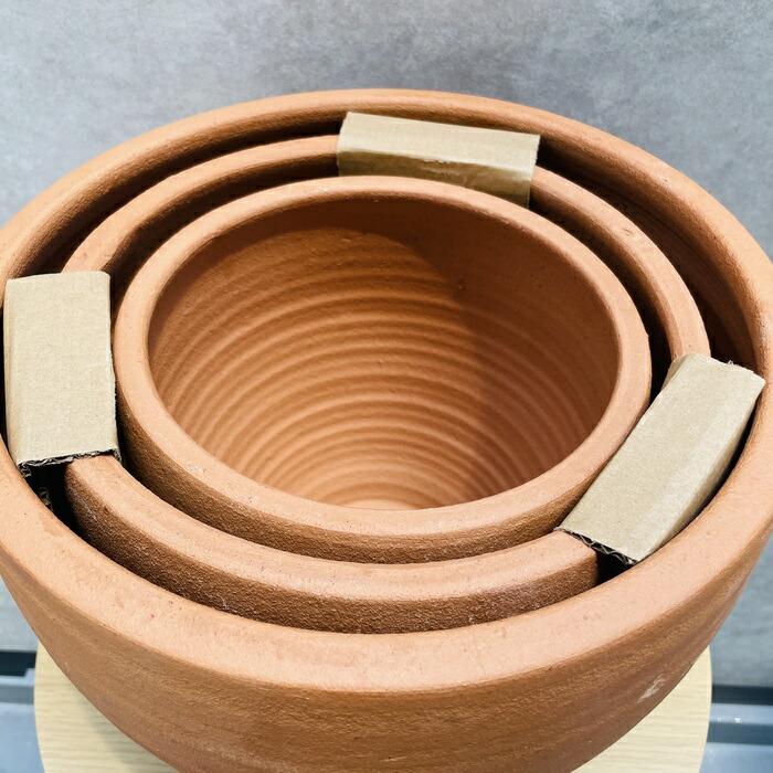 テラコッタ植木鉢 3鉢セット 10号 8号 6号 底穴あり イーシリーズ E-30 es-e30x3se おしゃれ 素焼き鉢 大型 屋外 |  | 03