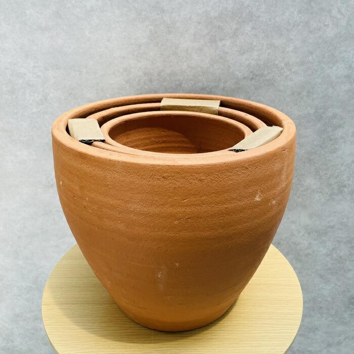 テラコッタ植木鉢 3鉢セット 10号 8号 6号 底穴あり イーシリーズ E-30 es-e30x3se おしゃれ 素焼き鉢 大型 屋外 |  | 06