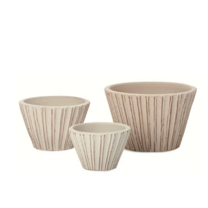 テラコッタ植木鉢 3鉢セット 10号 8号 6号 底穴あり イーシリーズ E-34W 白土焼付 es-e34w3se おしゃれ 素焼き鉢 大型 屋外 |  | 08