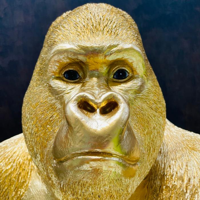 巨大金ゴリラ 置物 オブジェ 身長76cm かわいい 玄関 インテリア 動物