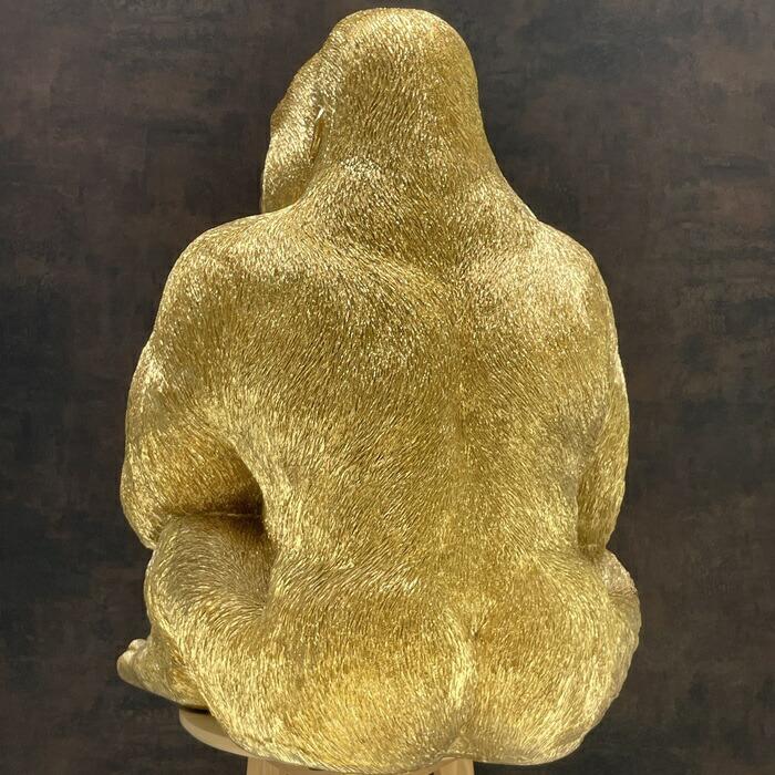巨大金ゴリラ 置物 オブジェ 身長76cm かわいい 玄関 インテリア 動物