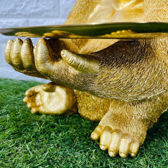 WOOBIA（ウービア） 金ゴリラ 小物置き 巨大ゴールデンゴリラ 置物
