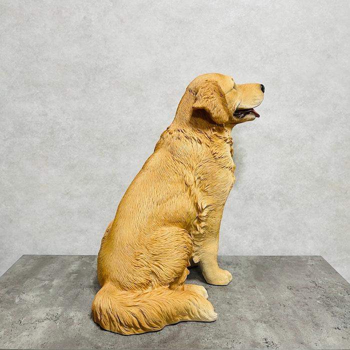 置物 お座りゴールデン・レトリバー 犬 イヌ 特大 高さ53.5cm 動物