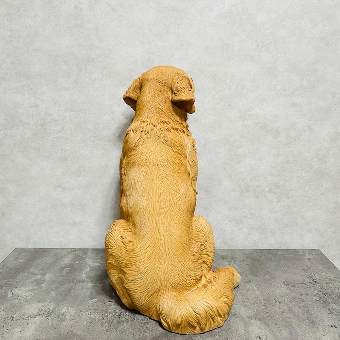 ゴールデンレトリバー犬 オブジェ置物玄関インテリアオーナメント実物大本物そっくり 置物 お座りゴールデン・レトリバー 犬 イヌ 特大 高さ53.5cm 動物