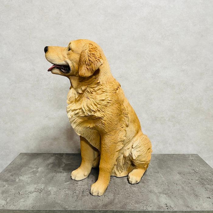 置物 お座りゴールデン・レトリバー 犬 イヌ 特大 高さ53.5cm 動物