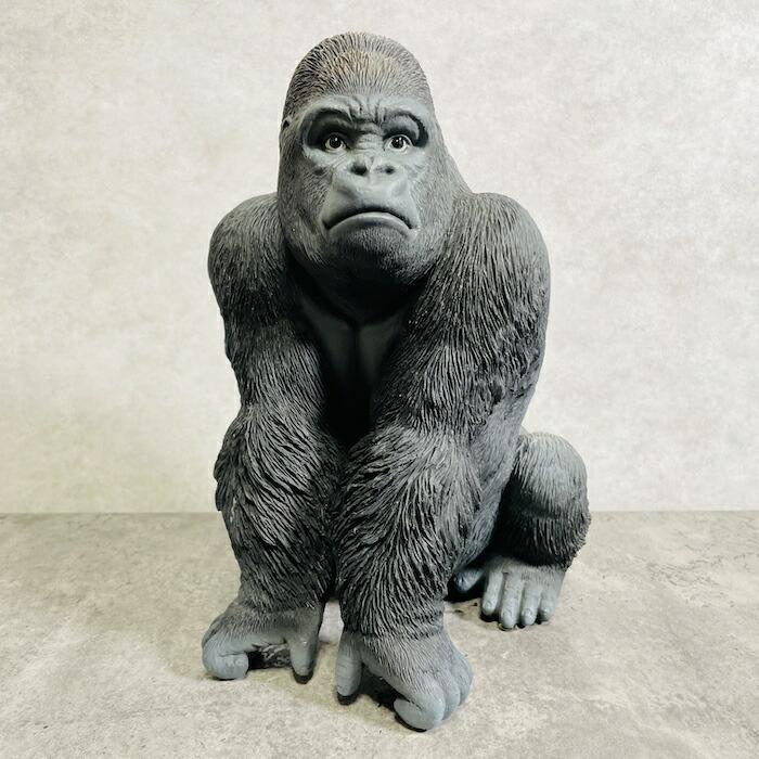かわいい 置物 シンプル黒ゴリラ 動物 おしゃれ 玄関 贈り物 可愛い インテリア ガーデンオーナメント | 