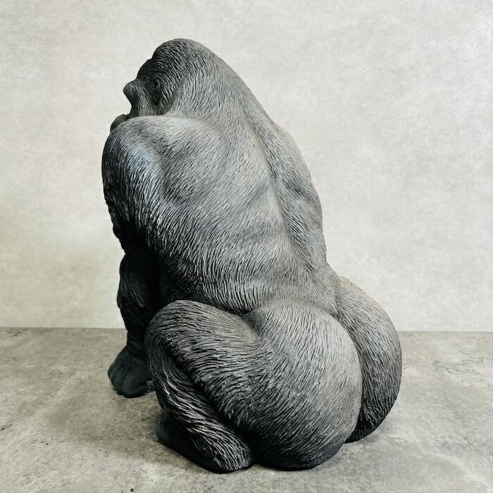 かわいい 置物 シンプル黒ゴリラ 動物 おしゃれ 玄関 贈り物 可愛い インテリア ガーデンオーナメント |  | 03