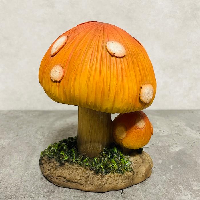不思議なキノコの置物 高さ14.8cm ダブル 玄関 おしゃれ 贈り物 リアル インテリア 雑貨 ガーデン 玄関先 卓上 雑貨 | 