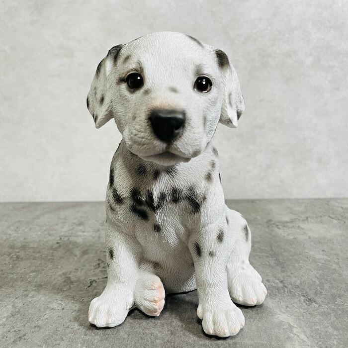 かわいい 犬 置物 お座り ダルメシアン 動物 おしゃれ 玄関 贈り物 可愛い インテリア ガーデンオーナメント | 