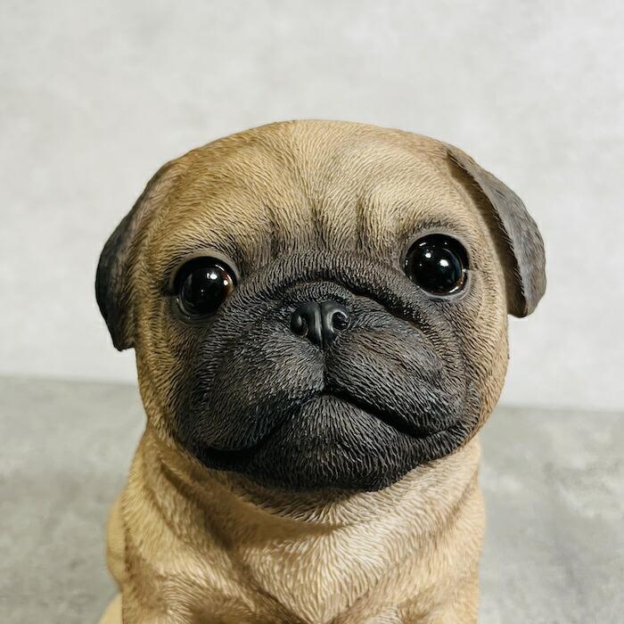かわいい 犬 置物 お座り パグ 動物 おしゃれ 玄関 贈り物 可愛い インテリア ガーデンオーナメント |  | 01