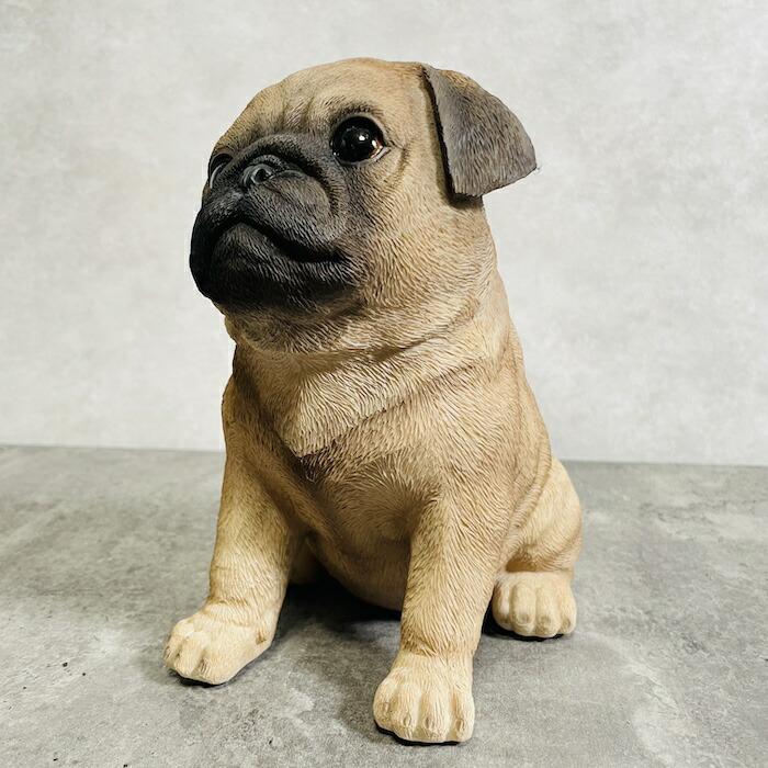 かわいい 犬 置物 お座り パグ 動物 おしゃれ 玄関 贈り物 可愛い インテリア ガーデンオーナメント |  | 02