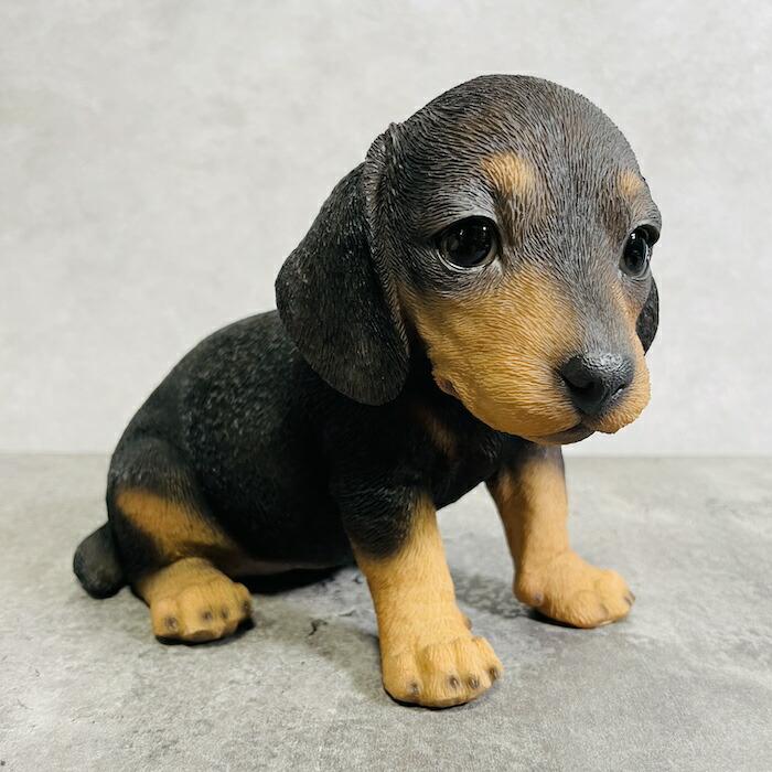 かわいい 犬 置物 ミニチュアダックスフンド 動物 おしゃれ 玄関 贈り物 可愛い インテリア ガーデンオーナメント | 