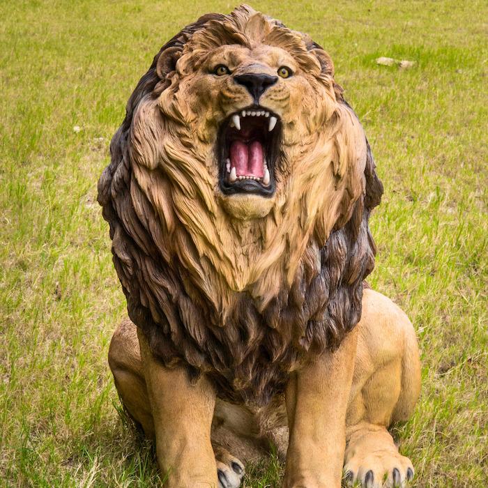 置物 吠えるライオン 特大 高さ108cm おしゃれ 大きい 玄関 インテリア