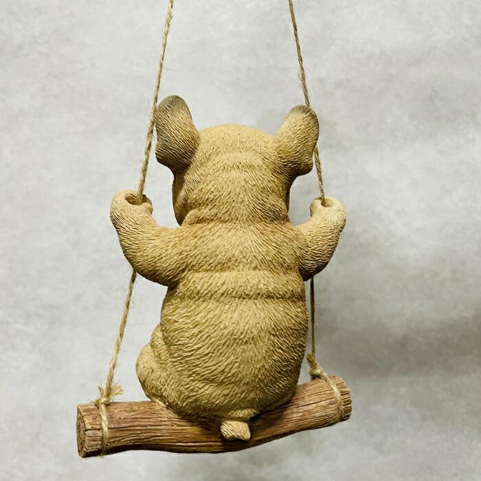 かわいい 犬 置物 フレンチ・ブルドッグ お座りブランコ 玄関 動物 おしゃれ インテリア トイレ 贈り物 可愛い リアル |  | 01