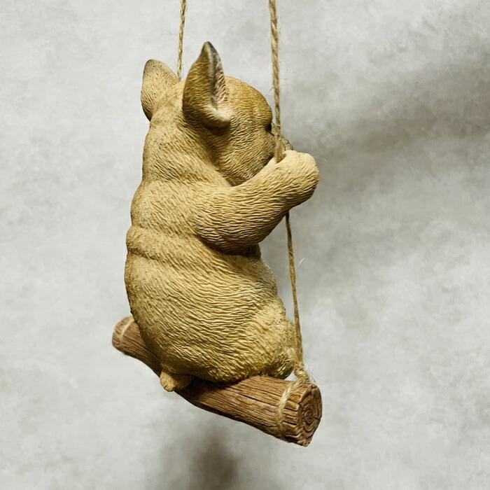 かわいい 犬 置物 フレンチ・ブルドッグ お座りブランコ 玄関 動物 おしゃれ インテリア トイレ 贈り物 可愛い リアル |  | 03