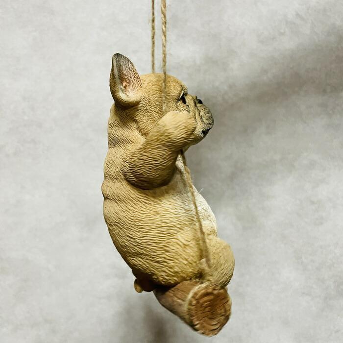 かわいい 犬 置物 フレンチ・ブルドッグ お座りブランコ 玄関 動物 おしゃれ インテリア トイレ 贈り物 可愛い リアル |  | 04