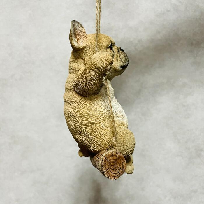 かわいい 犬 置物 フレンチ・ブルドッグ お座りブランコ 玄関 動物 おしゃれ インテリア トイレ 贈り物 可愛い リアル |  | 05