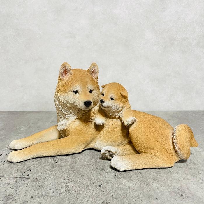 かわいい犬の置物 親子の柴犬 グッズ 動物 おしゃれ 玄関 インテリア 卓上 ガーデン 庭 woobia ウービア |  | 03