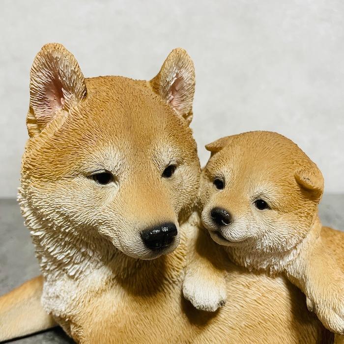 かわいい犬の置物 親子の柴犬 グッズ 動物 おしゃれ 玄関 インテリア 卓上 ガーデン 庭 woobia ウービア |  | 04