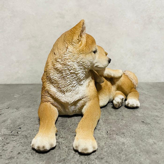 かわいい犬の置物 親子の柴犬 グッズ 動物 おしゃれ 玄関 インテリア 卓上 ガーデン 庭 woobia ウービア |  | 09