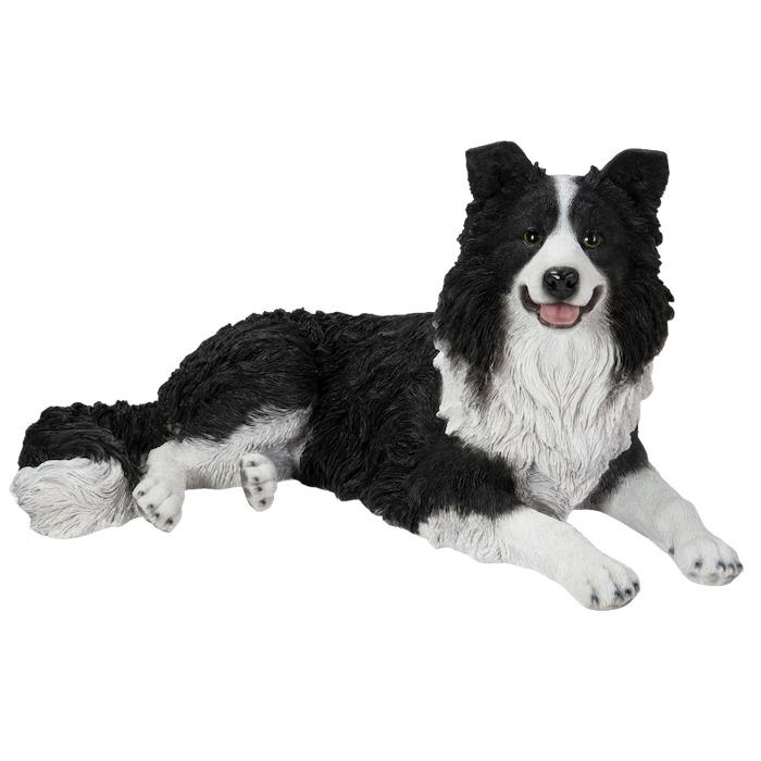 置物 うつぶせボーダーコリー 犬 イヌ 高さ36cm おしゃれ 大きい 玄関 インテリア 庭 ガーデン かわいい オブジェ 北欧 リアル 大型 面白い ウービア_2