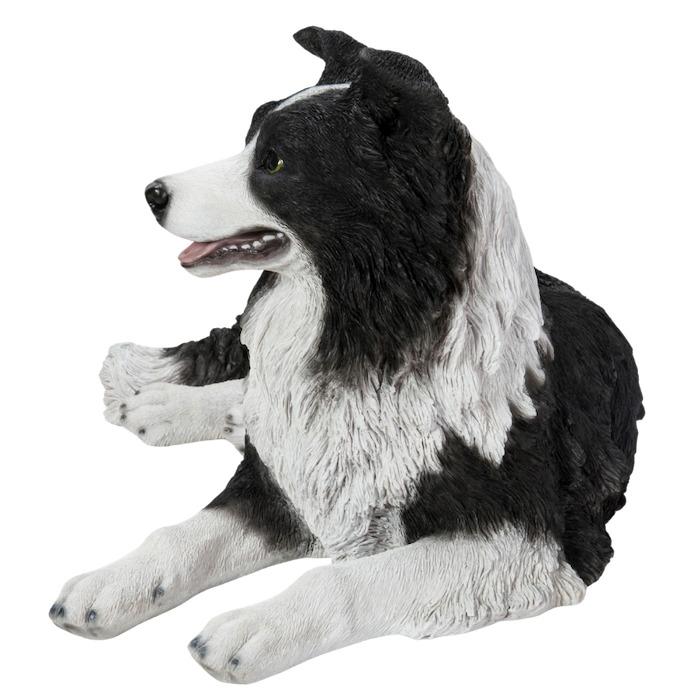 置物 うつぶせボーダーコリー 犬 イヌ 高さ36cm おしゃれ 大きい 玄関 インテリア 庭 ガーデン かわいい オブジェ 北欧 リアル 大型 面白い ウービア_4