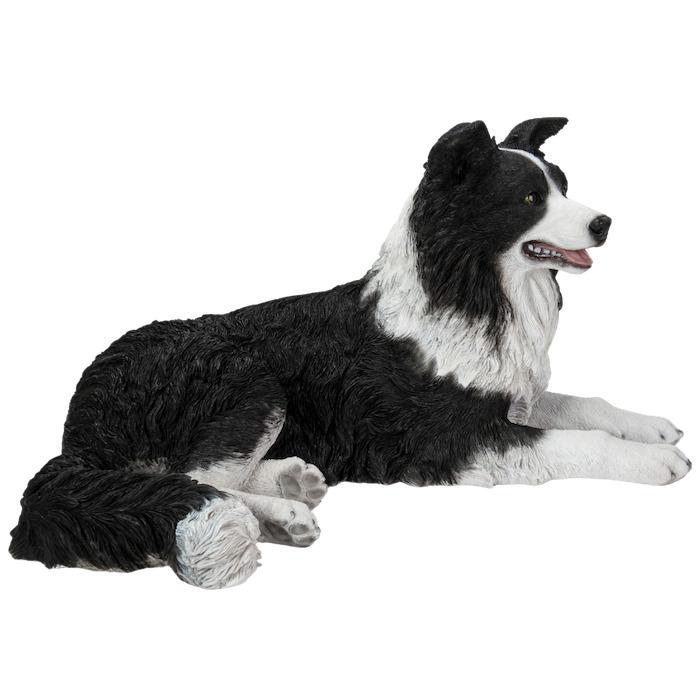 置物 うつぶせボーダーコリー 犬 イヌ 高さ36cm おしゃれ 大きい 玄関 インテリア 庭 ガーデン かわいい オブジェ 北欧 リアル 大型 面白い ウービア_6