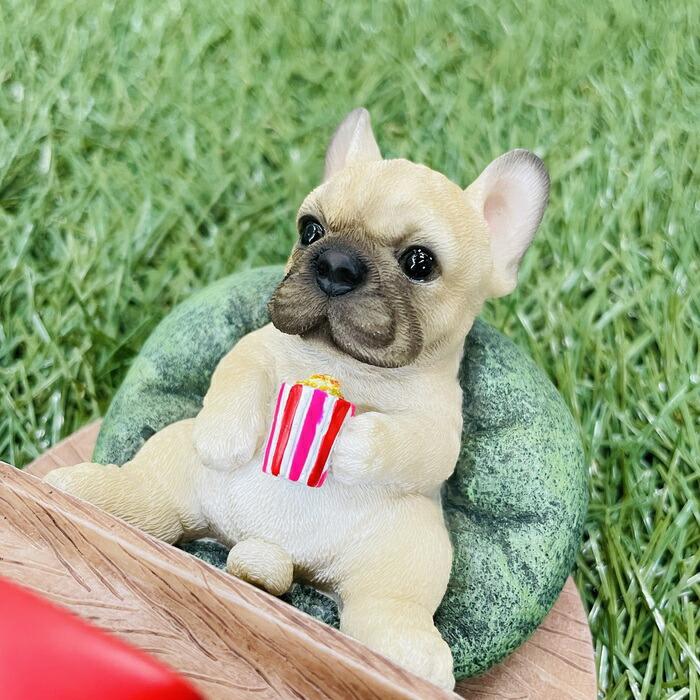 スマホスタンド テレビを見るフレンチブルドッグ 犬 卓上 アニマル プレゼントギフト かわいい置物 おしゃれ 動物 スマホホルダー | WOOBIA | 06