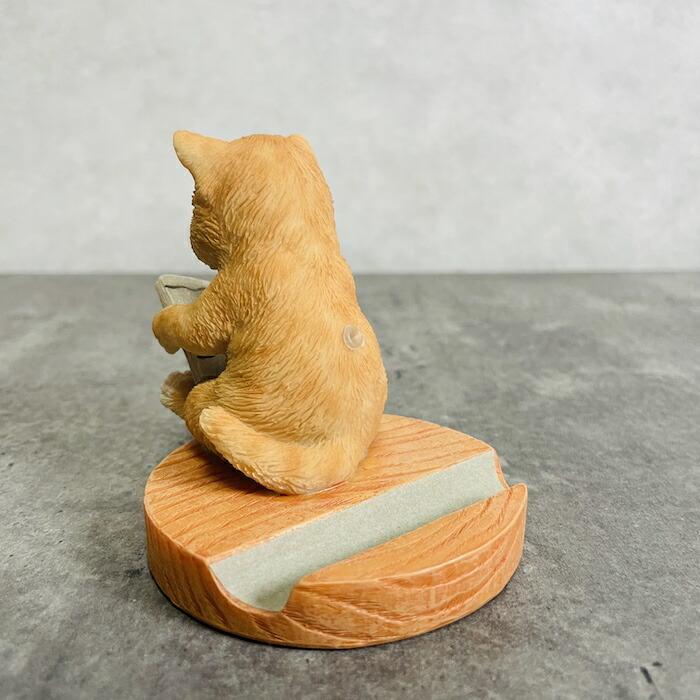 スマホスタンド 本を見る茶トラ猫 ネコ 卓上 アニマル プレゼント 置物 可愛い おしゃれ 動物 ホルダー 写真立て 玄関 |  | 05