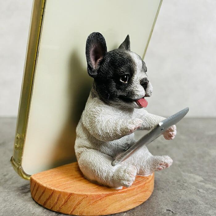 スマホスタンド タブレットを見るフレンチブルドッグ 卓上 アニマル プレゼント 置物 可愛い おしゃれ 動物 ホルダー 写真立て |  | 01