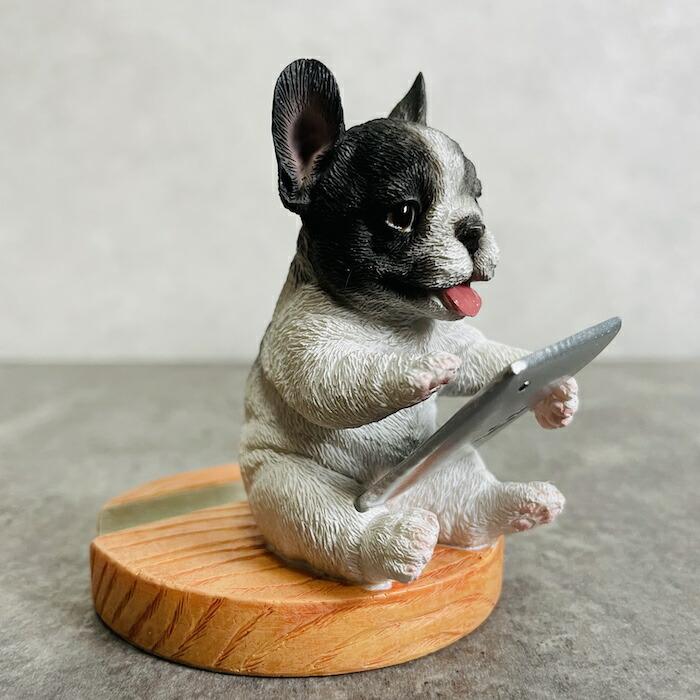 スマホスタンド タブレットを見るフレンチブルドッグ 卓上 アニマル プレゼント 置物 可愛い おしゃれ 動物 ホルダー 写真立て |  | 04