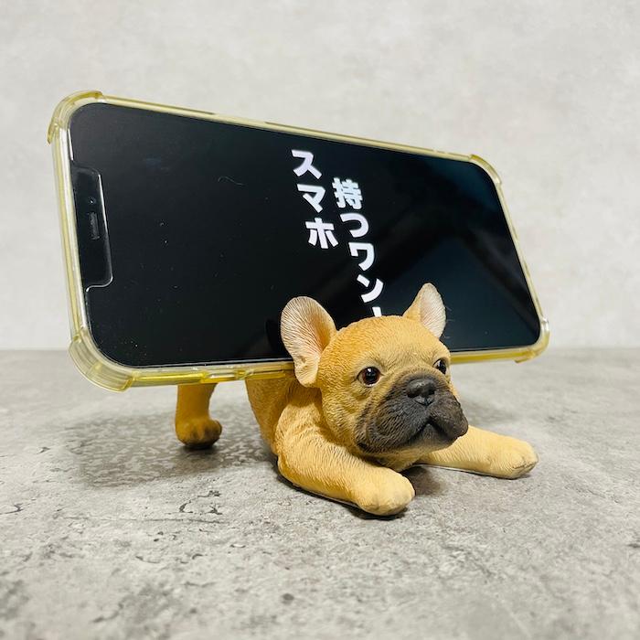 スマホスタンド ふせをするフレンチブルドッグ 犬 イヌ 卓上 置物 動物 かわいい おしゃれ 写真立て woobia ウービア |  | 01