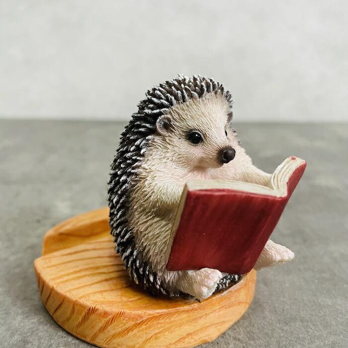 スマホスタンド 本を見るハリネズミ 卓上 アニマル プレゼント 置物 可愛い おしゃれ 動物 ホルダー 写真立て 玄関 |  | 02