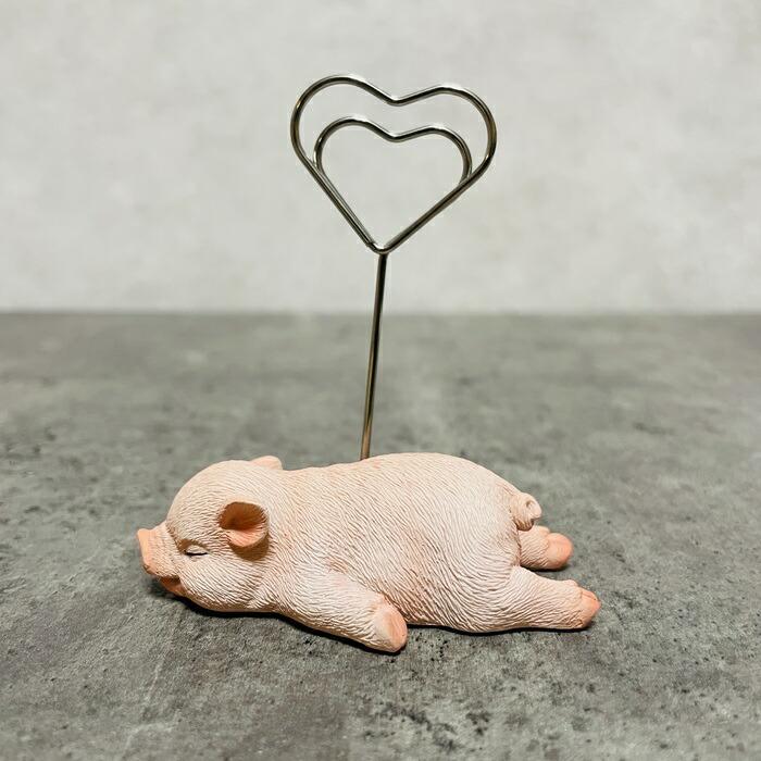 可愛いブタちゃんのメモスタンド 子豚 かわいいメモクリップ 置物 可愛い インテリア 卓上雑貨 メモホルダー カードクリップ |  | 01