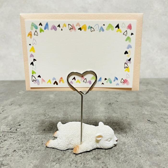 可愛いひつじのメモスタンド 白羊 かわいいメモクリップ 置物 可愛い リアル インテリア 卓上雑貨 メモホルダー カードクリップ | 