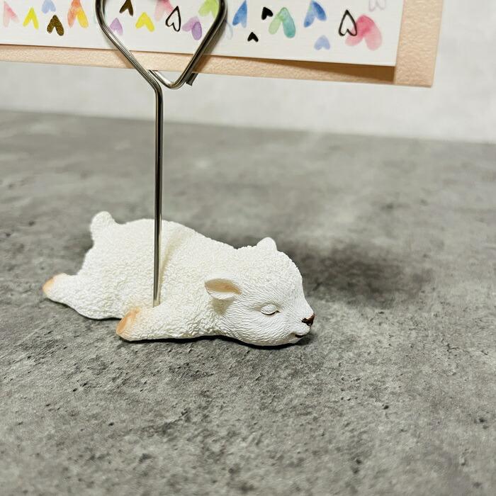 可愛いひつじのメモスタンド 白羊 かわいいメモクリップ 置物 可愛い リアル インテリア 卓上雑貨 メモホルダー カードクリップ |  | 01