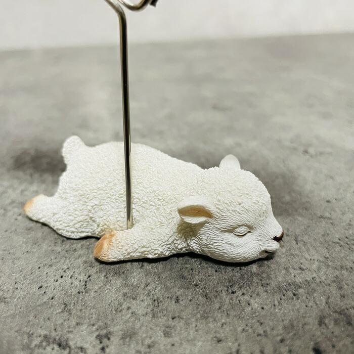 可愛いひつじのメモスタンド 白羊 かわいいメモクリップ 置物 可愛い リアル インテリア 卓上雑貨 メモホルダー カードクリップ |  | 05